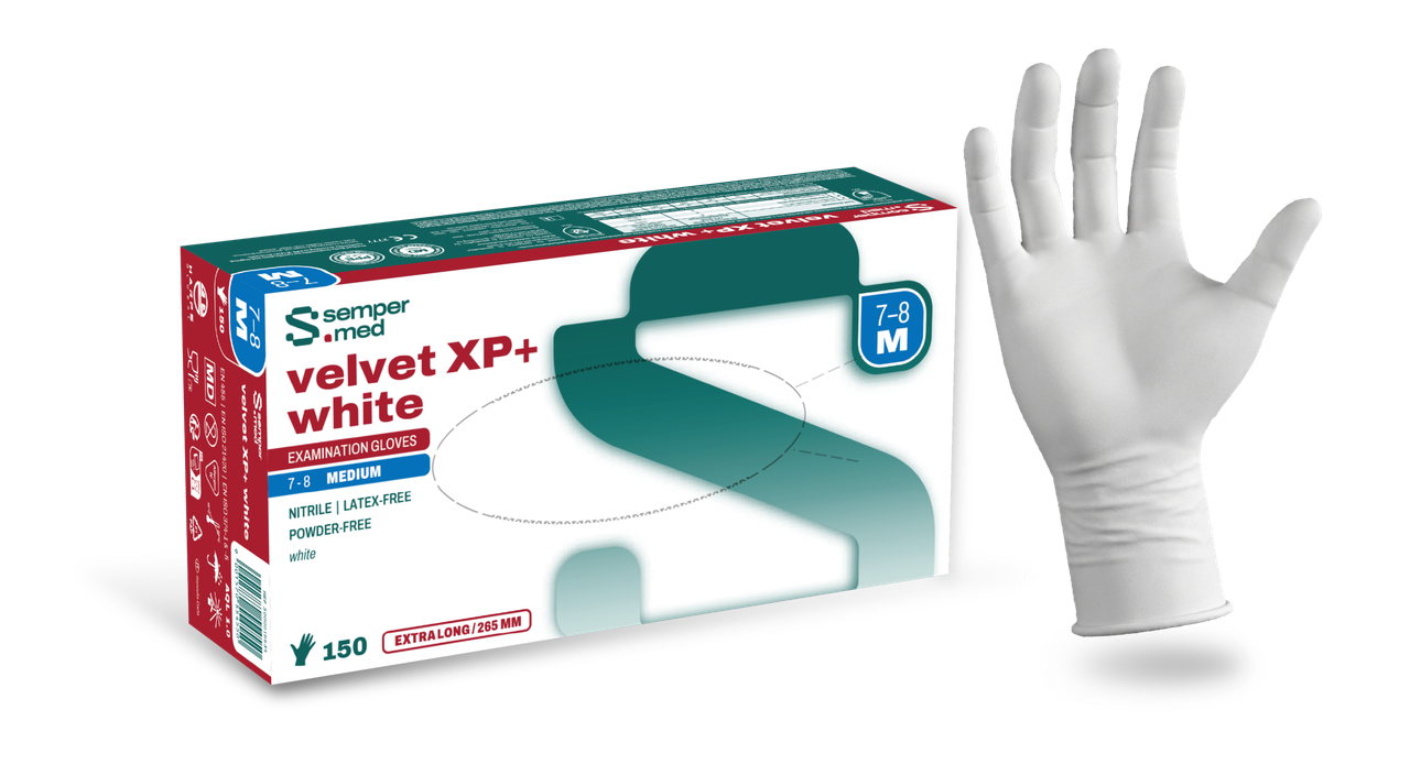 Sempermed_Velvet_XP2B_white_150_size_M_with_Glove-scaled